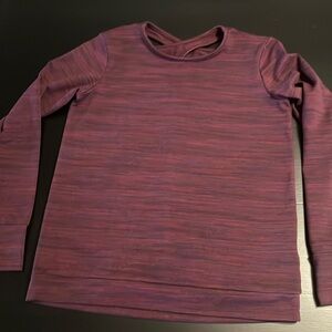 Runway Athletics Womens Large Purple Space Dye Activewear Top Long Sleeve Cutout